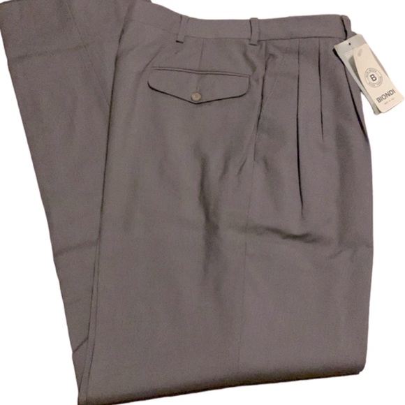 🆕 NWT BIONDI Wool Trousers- Size 34 Un-Hemmed